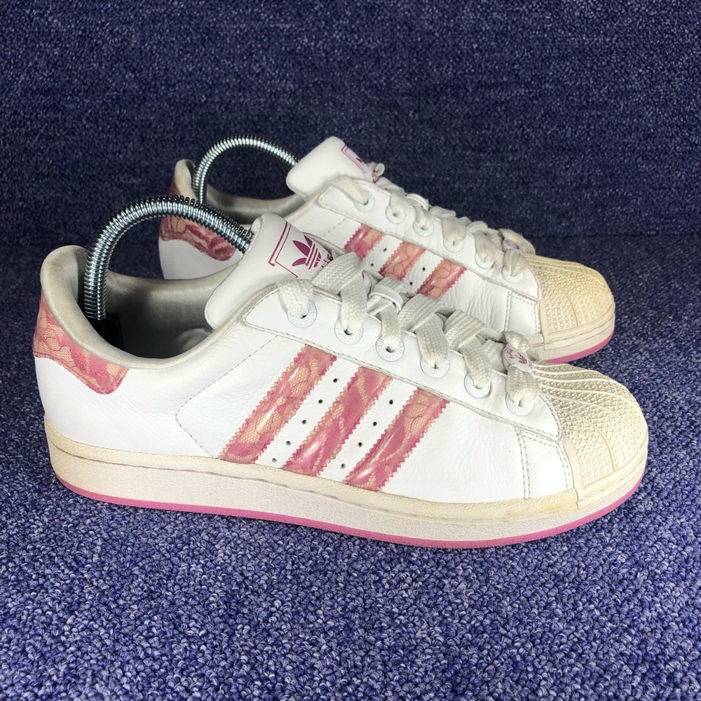 Adidas Super Star Lace Detail White Pink Women 8